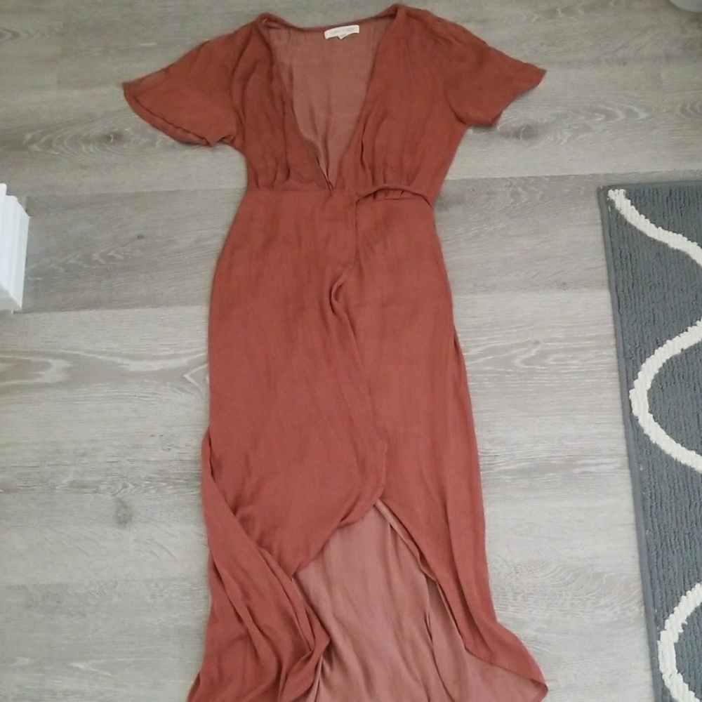 Honey punch silk textured wrap dress